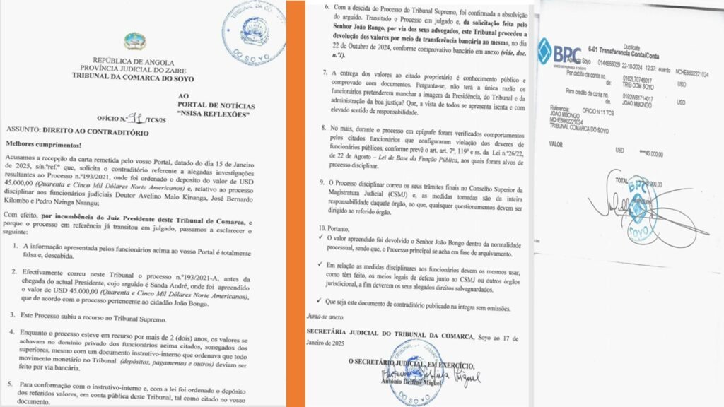 CONTRADITORIO DO JUIZ VUNGE