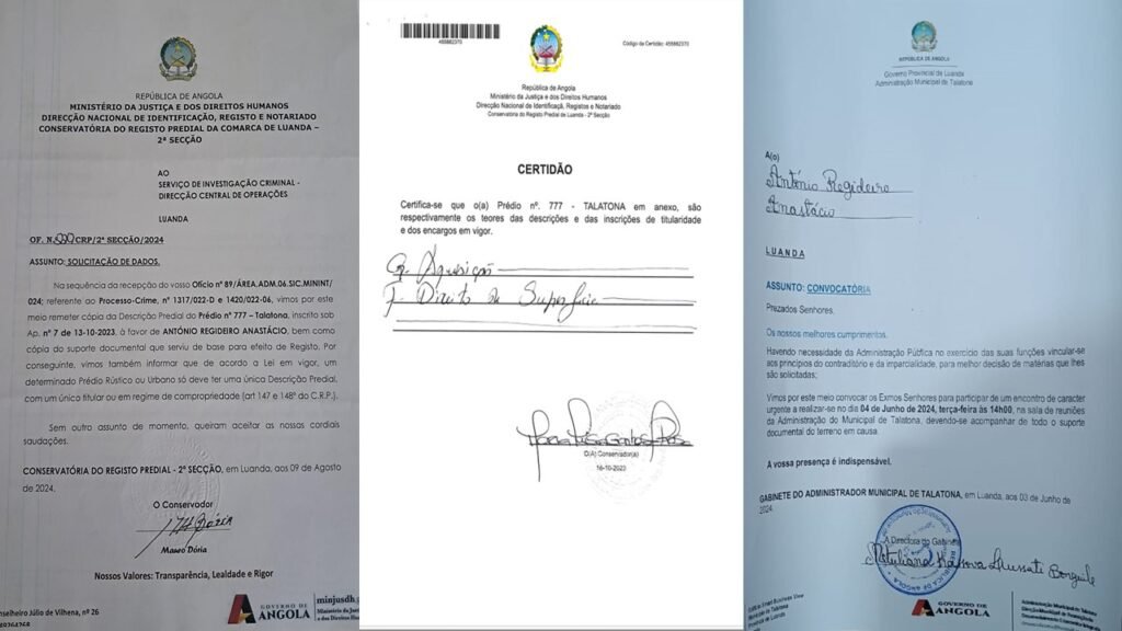 Solicitação de dados do SIC sobre o registo predial em nome do Sr. António Anastácio