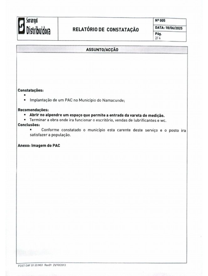 RELATÕRIO DE CONSTATAÇÃO