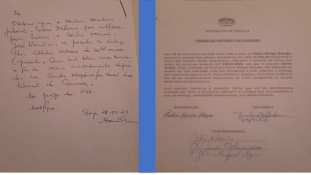 TERMO DE ENTREGA DOS VALORES